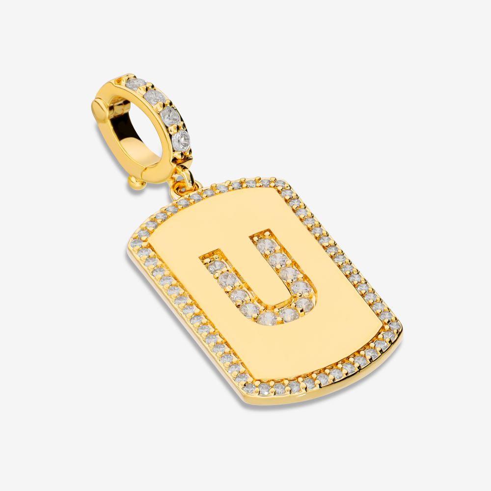 Italian Look of Diamonds Tag Style Initial Enhancer, Yellow