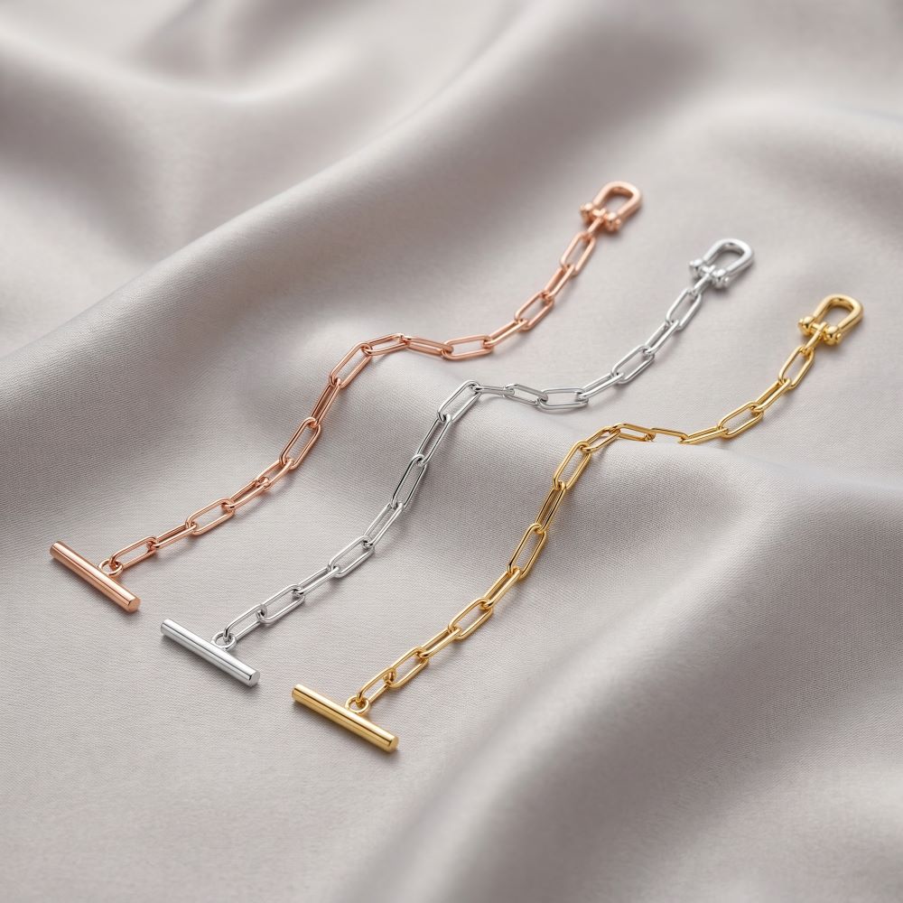 Italian Status Bracelet With Equestrian Toggle Clasp