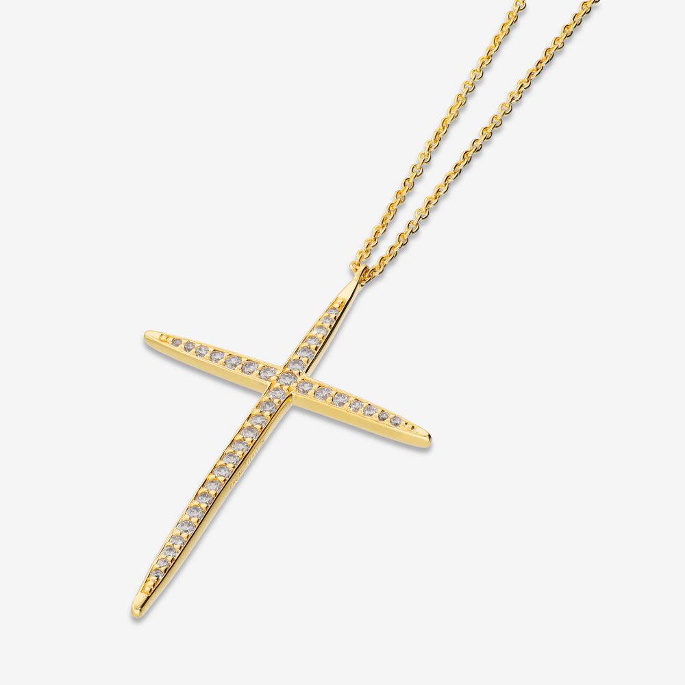 Italian Sleek Modern Cross Necklace