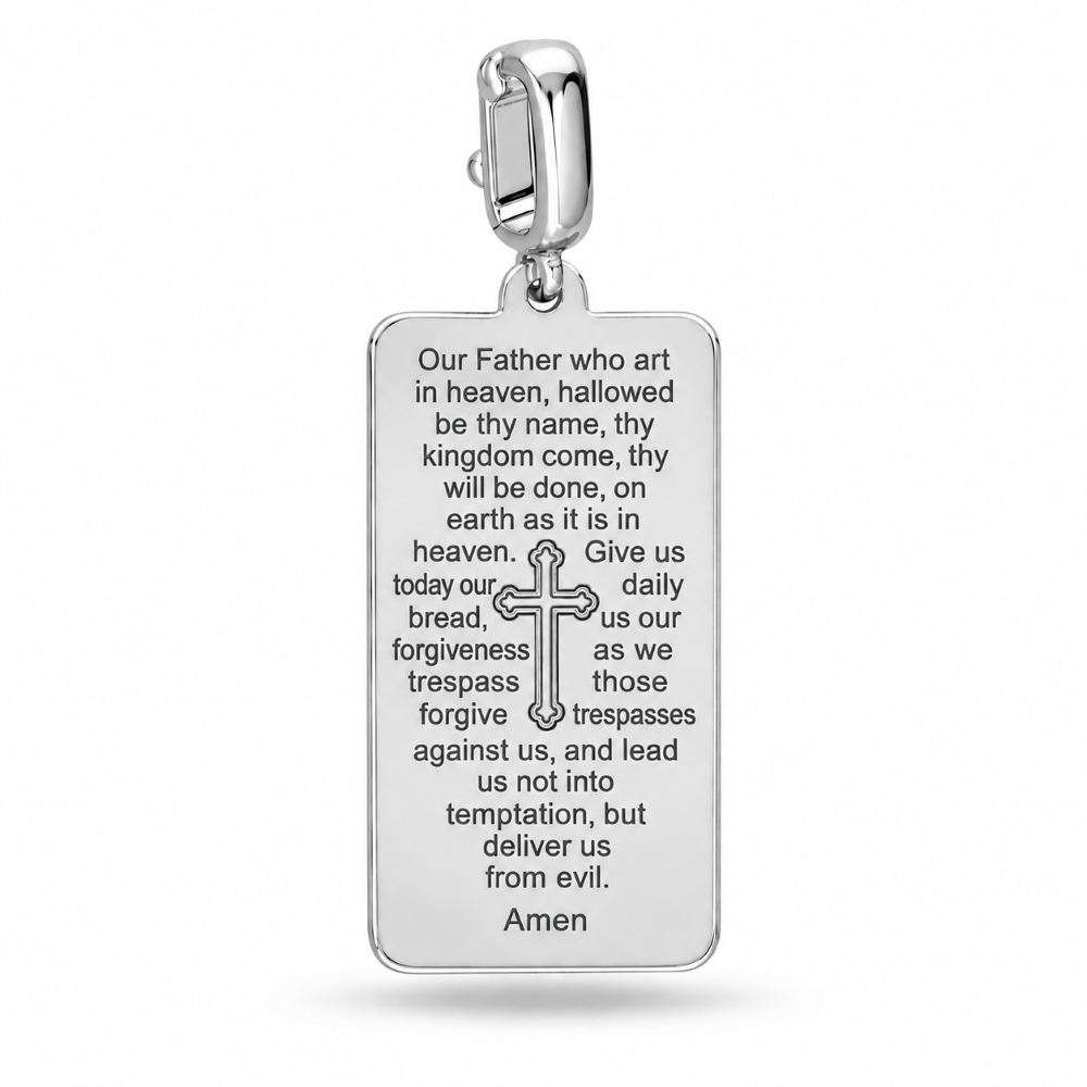 Italian Tag Style Prayer Engraved Enhancer