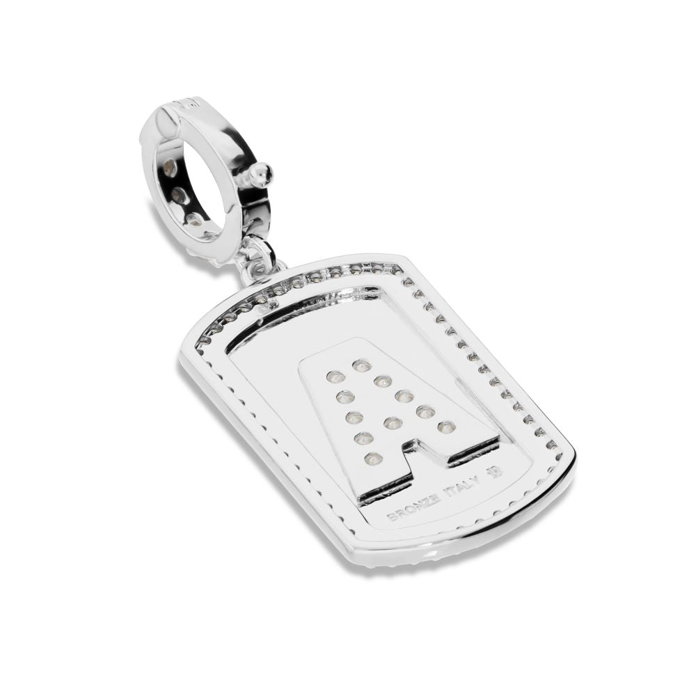 Italian Look of Diamonds Tag Style Initial Enhancer, White