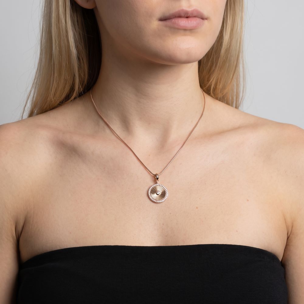 Italian Round Sunburst Enhancer with Stones