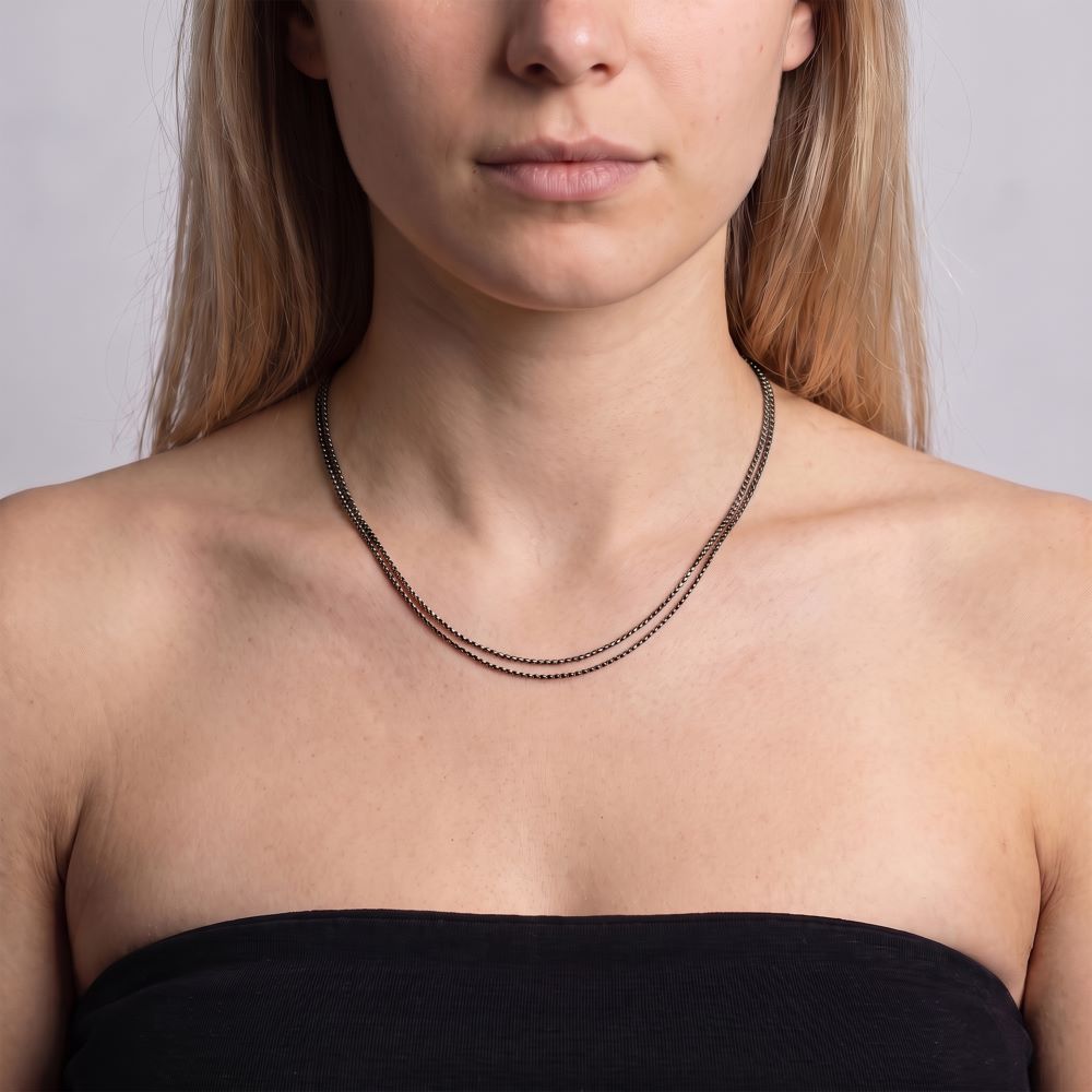 Italian Double Strand Diamond Cut Box Link Chain