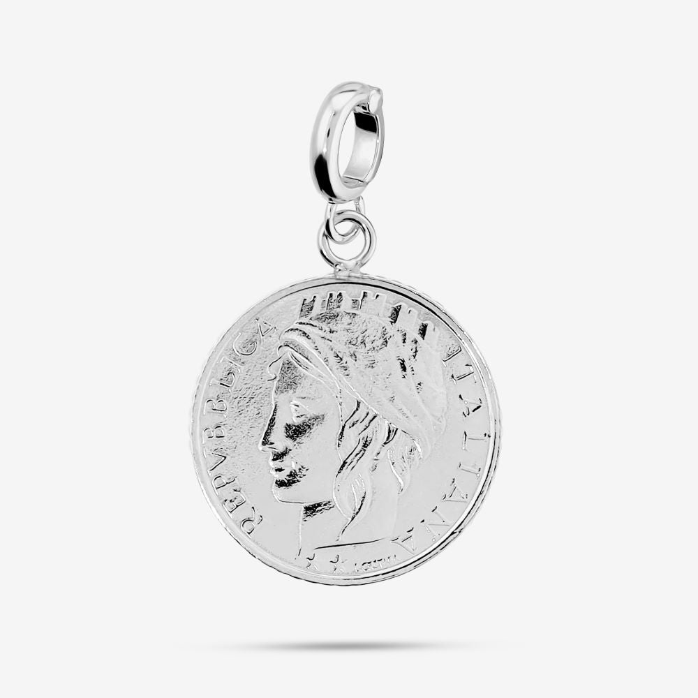 Italian Authentic 100 Lire Large Coin Pendant/Enhancer