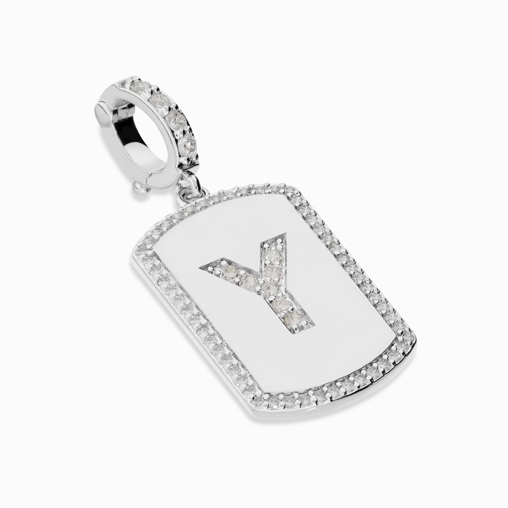 Italian Look of Diamonds Tag Style Initial Enhancer, White