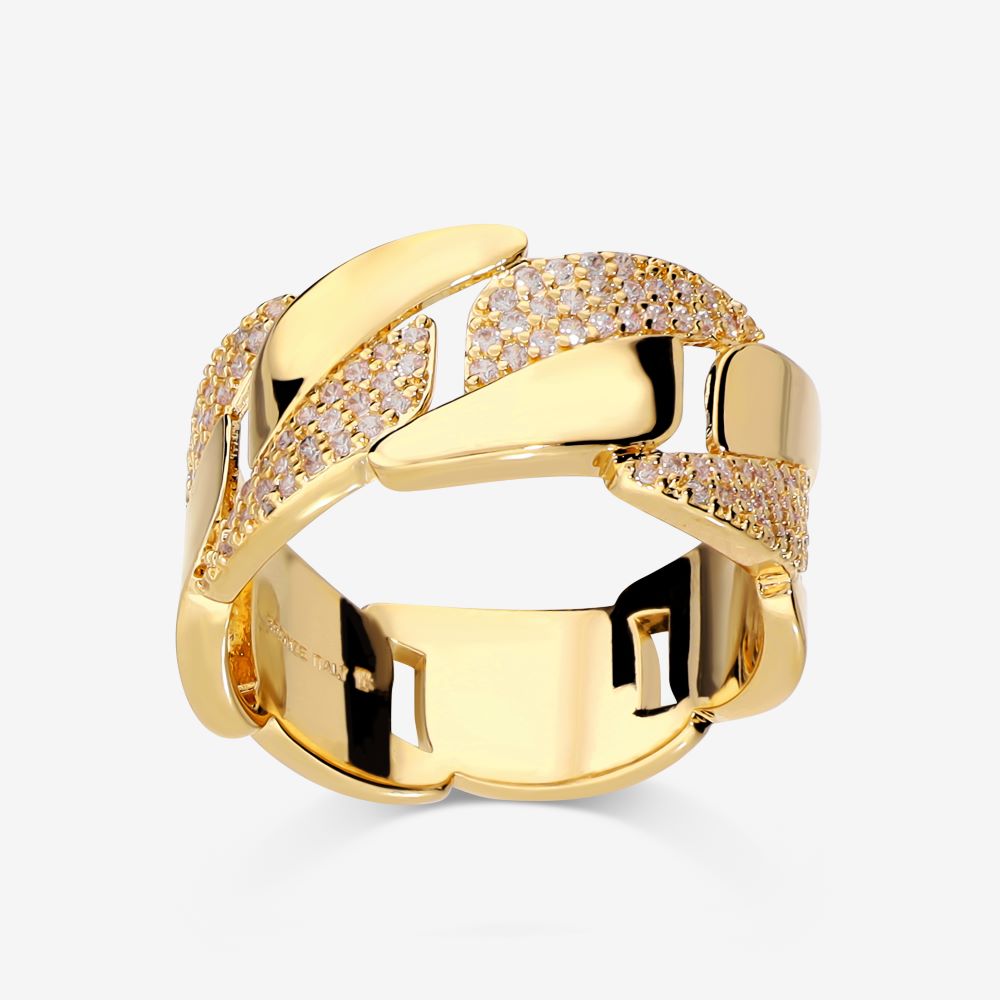 Italian Pave Swirl Band Ring
