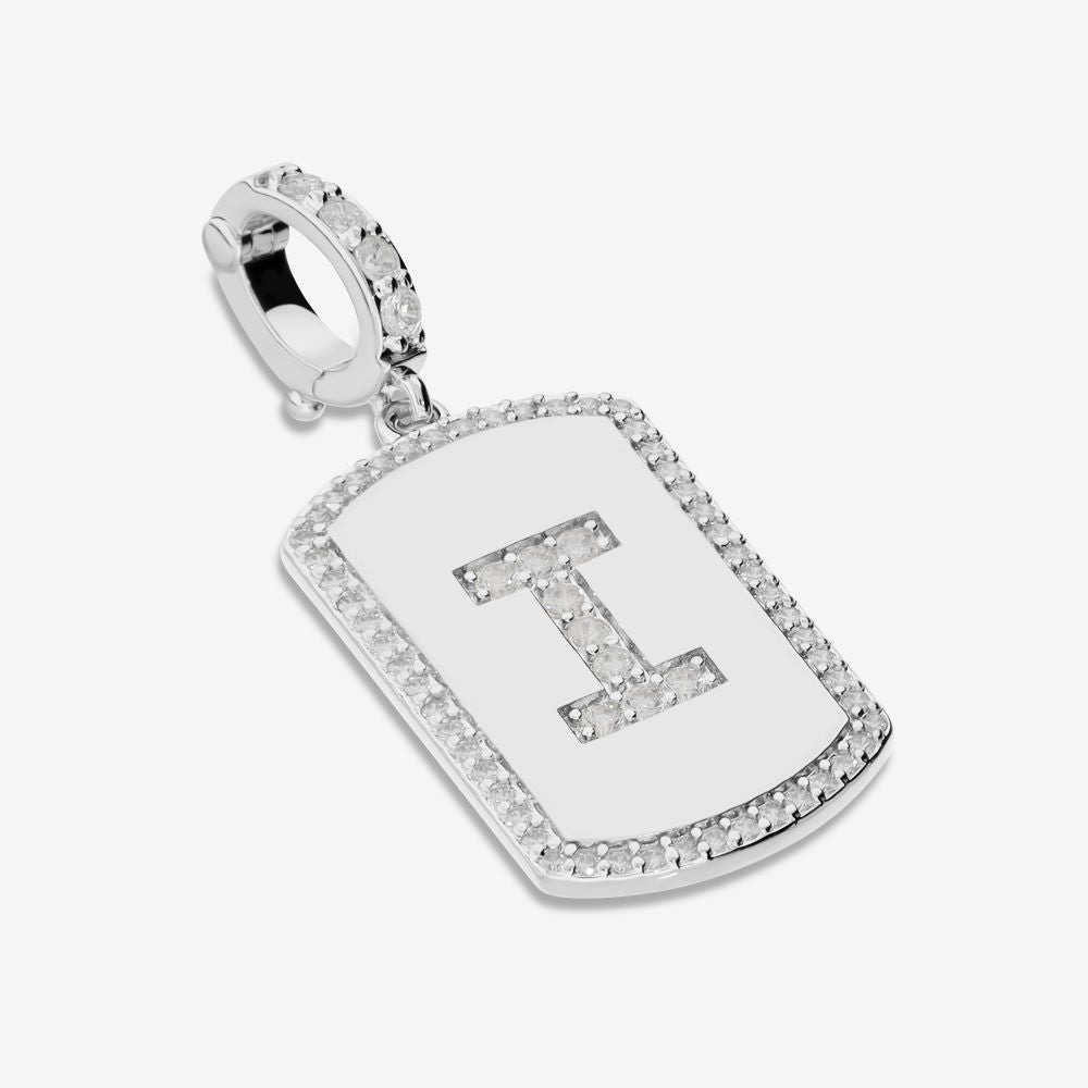 Italian Look of Diamonds Tag Style Initial Enhancer, White