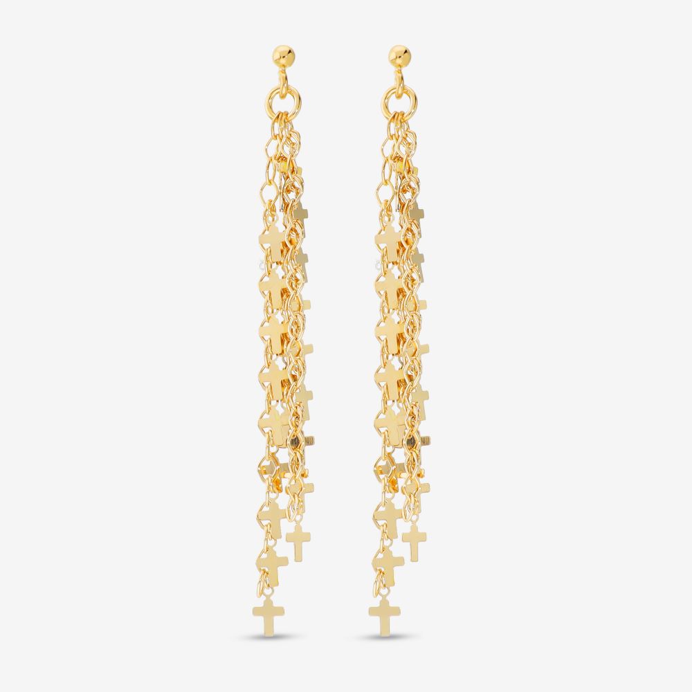 Italian Handmade Triple Strand Petite Crosses Earrings