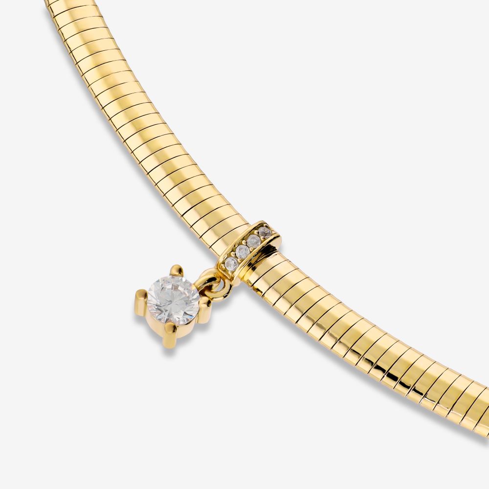 Italian Look of Diamonds Necklace with 3 Drop Stones