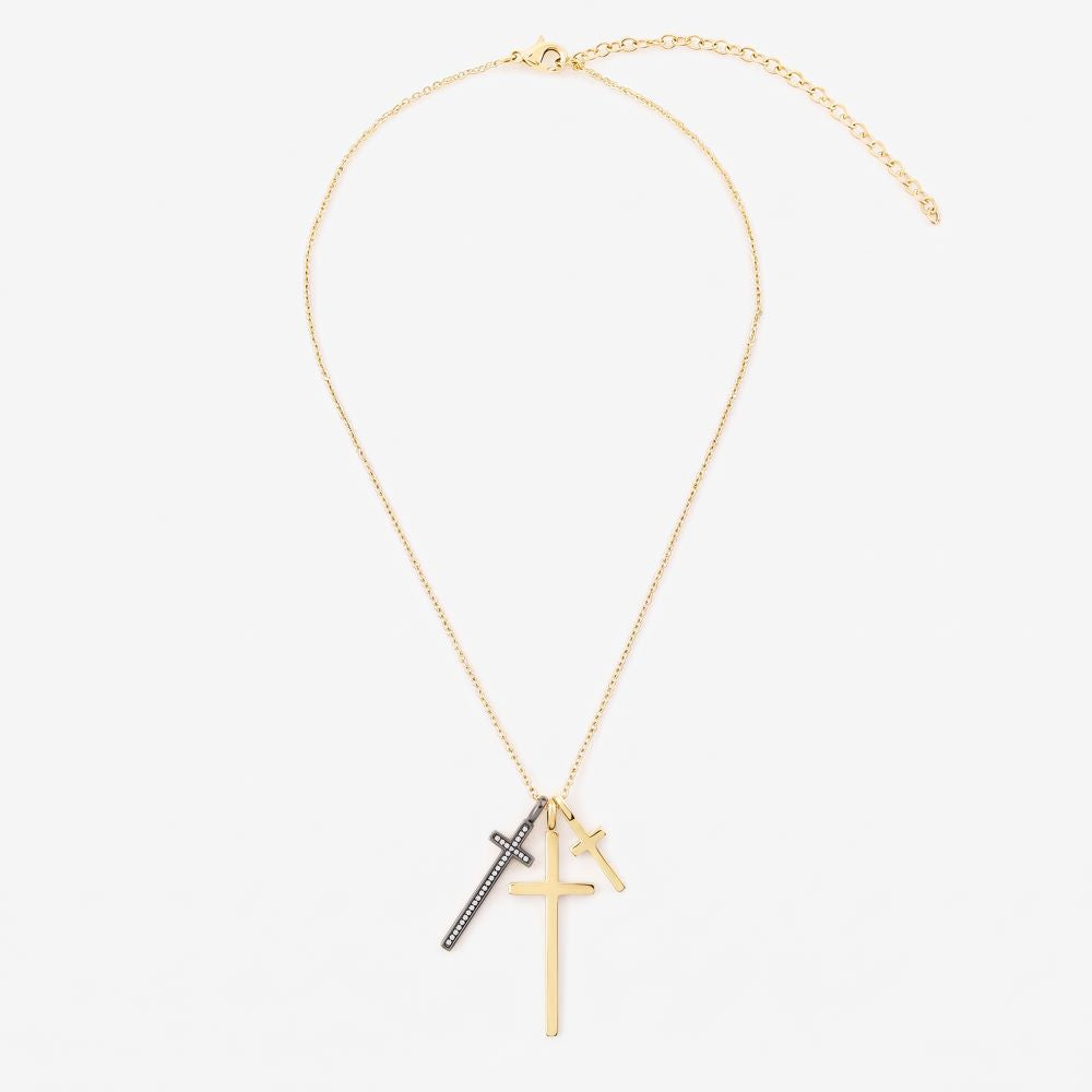 Italian New Triple Cross Necklace