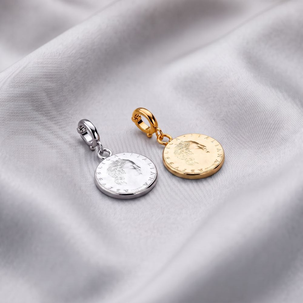 Italian Authentic 50 Lire Mini Coin Pendant/Enhancer