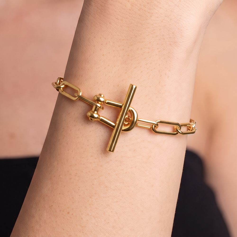 Italian Status Bracelet With Equestrian Toggle Clasp