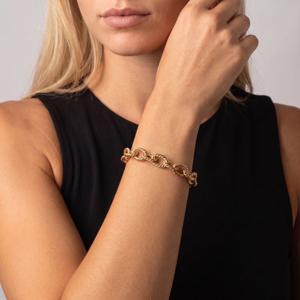 Italian Luxury Twist Torchon Paperclip Bracelet