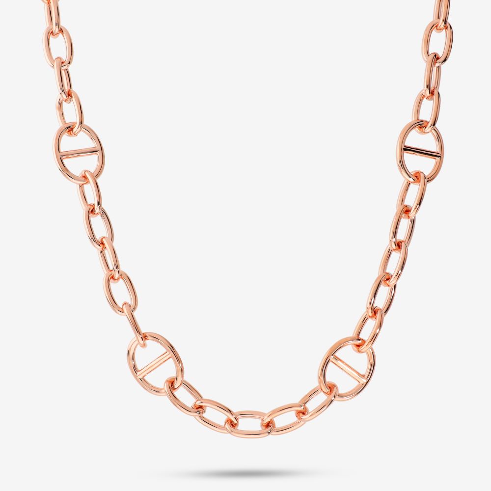 Italian Touch Of Couture Marine And Oval Link Necklace