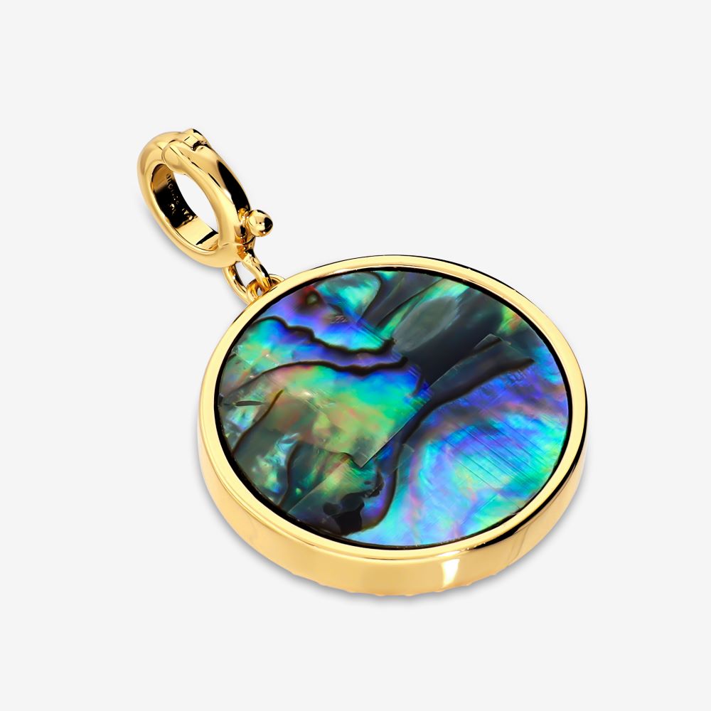 Italian Abalone Moon And Stars Pendant/Enhancer