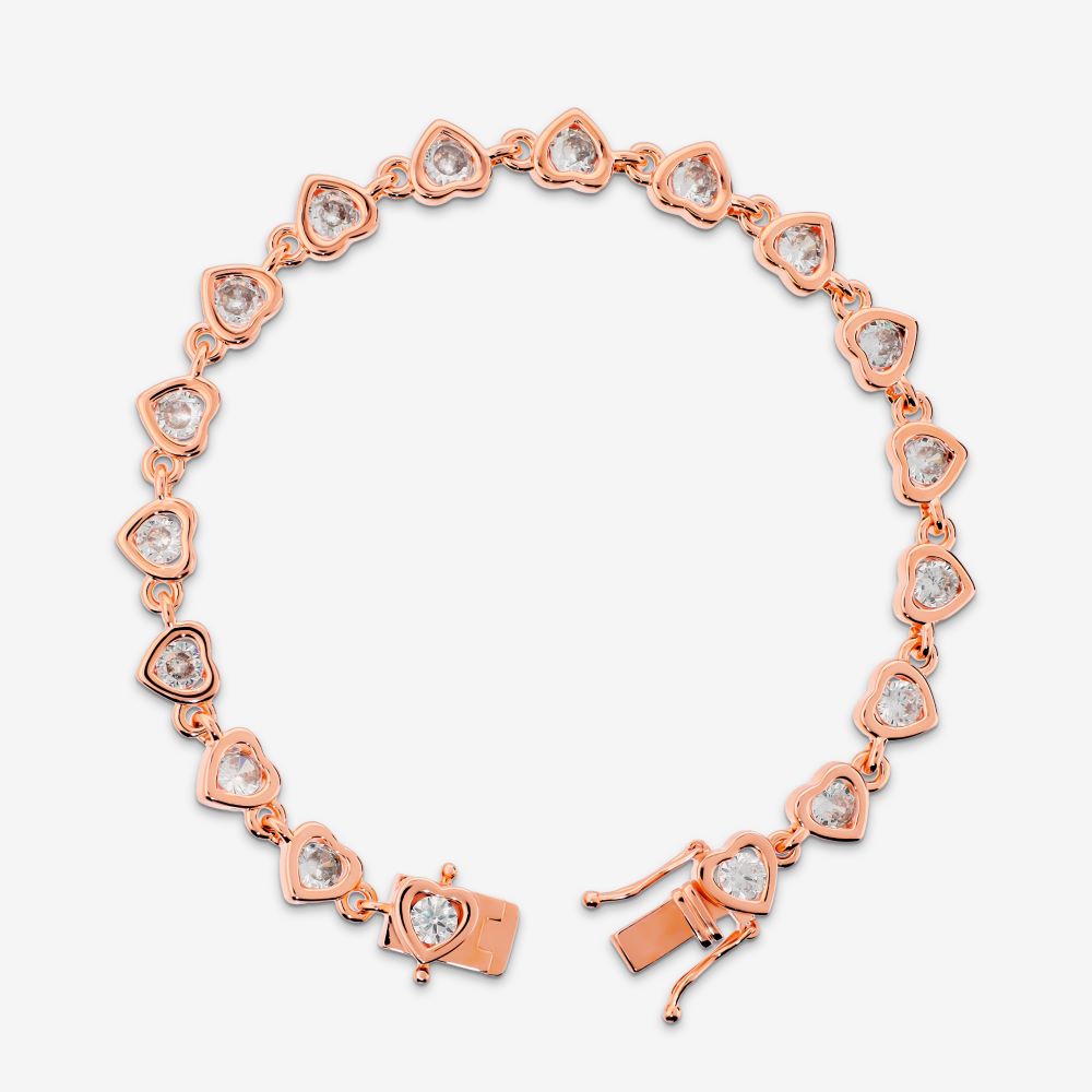 Italian Circling Hearts Tennis Bracelet