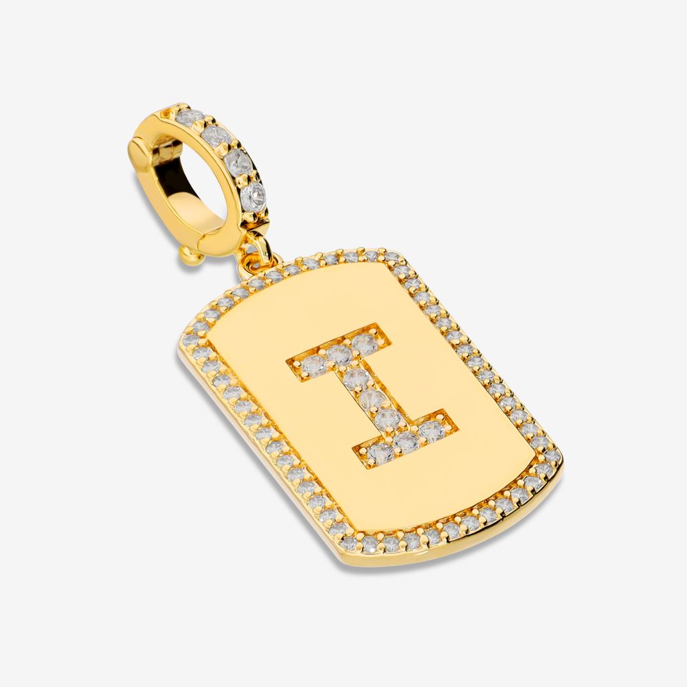 Italian Look of Diamonds Tag Style Initial Enhancer, Yellow