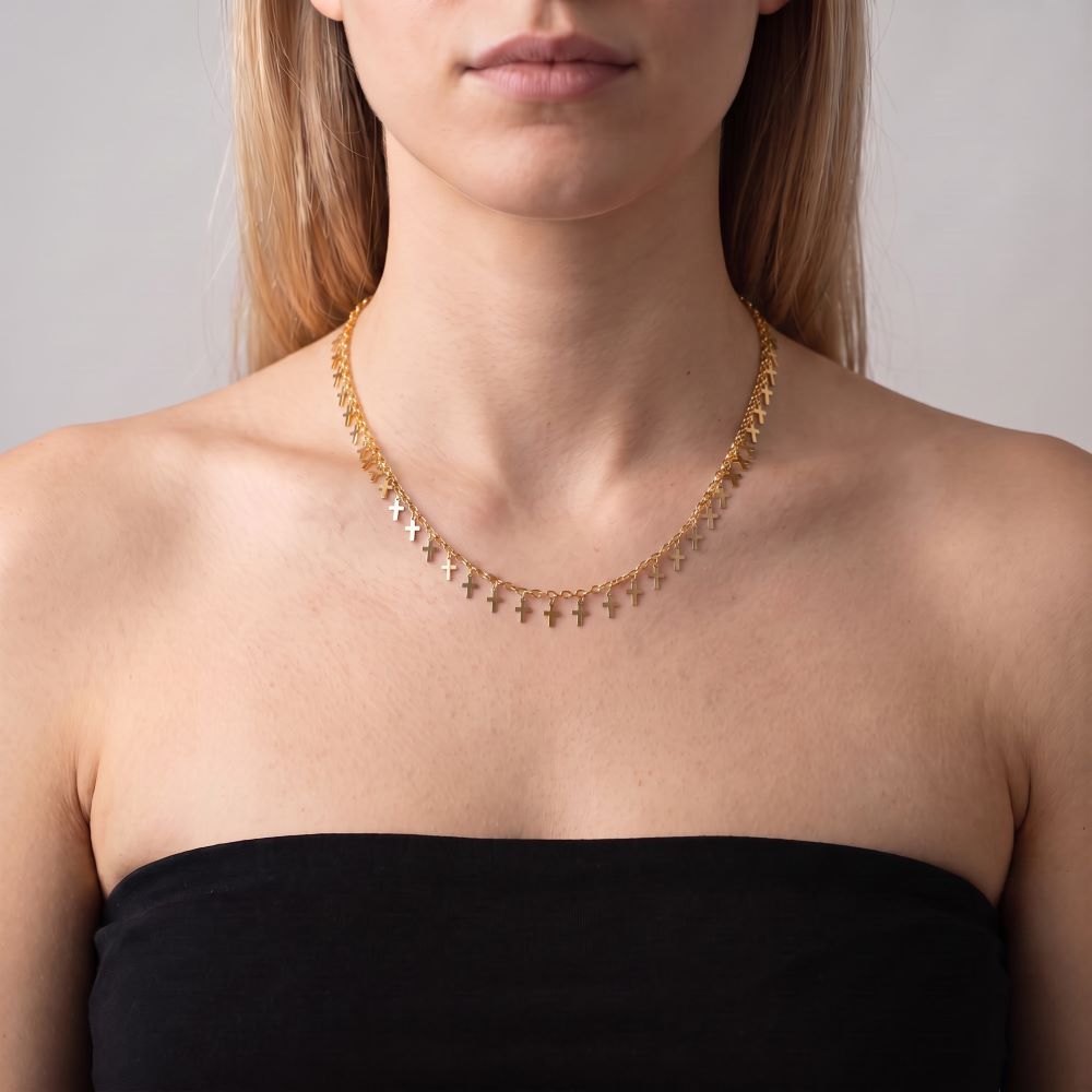 Italian Handmade Petite Single Strand Cross Necklace
