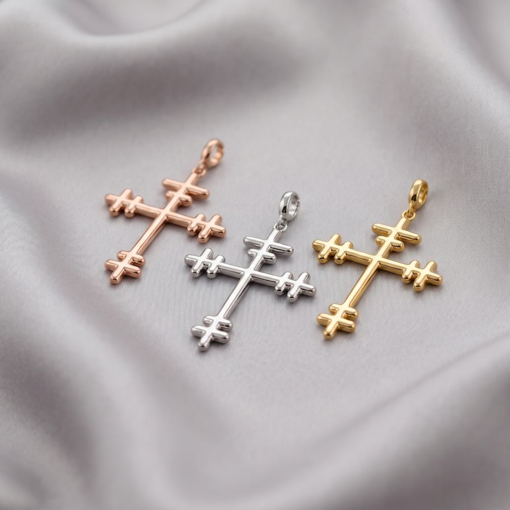 Italian Double Bar Cross Pendant/Enhancer