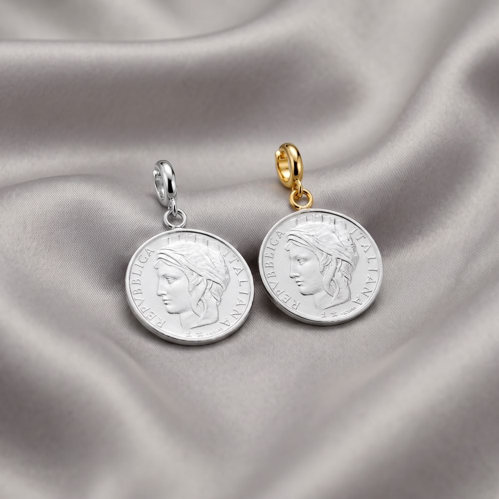 Italian Authentic 100 Lire Large Coin Pendant/Enhancer