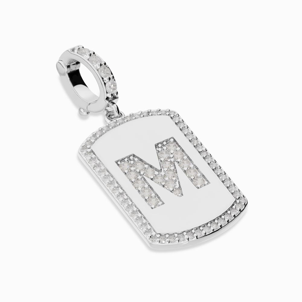 Italian Look of Diamonds Tag Style Initial Enhancer, White