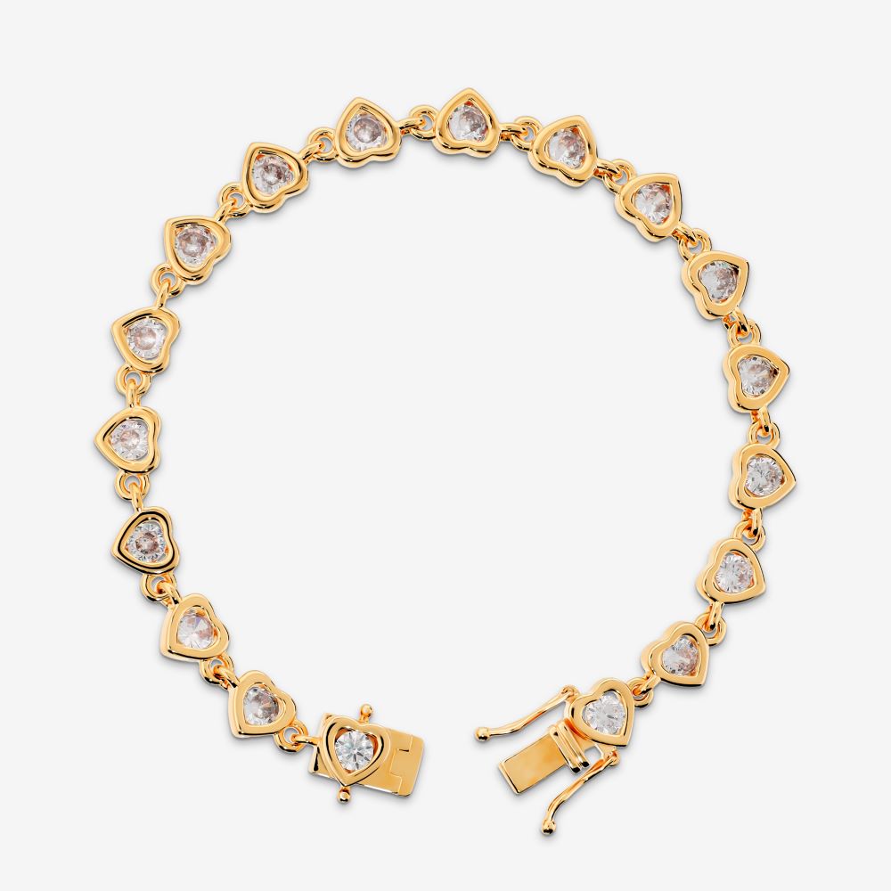 Italian Circling Hearts Tennis Bracelet