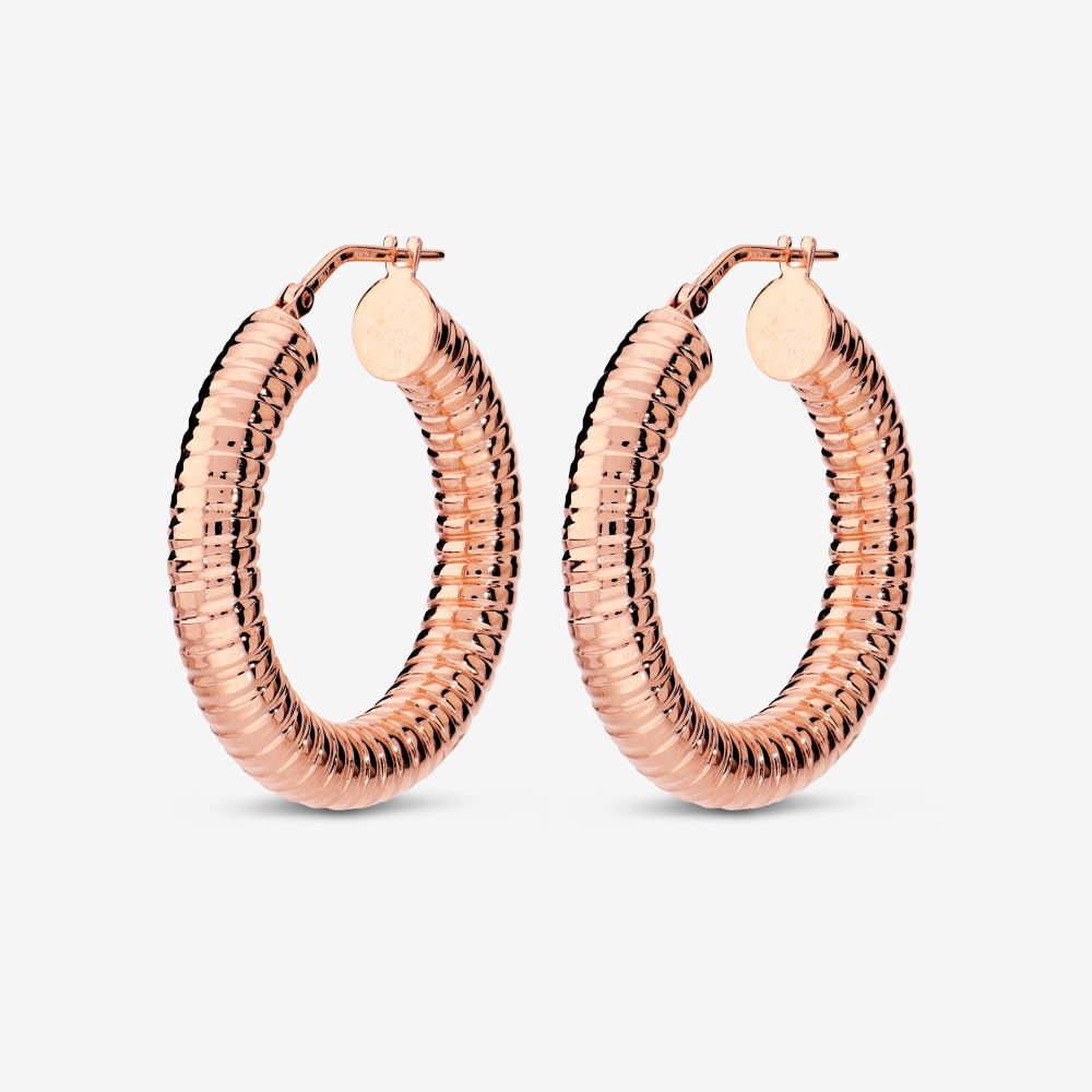 Italian Tubogas Finish Hoop Earrings