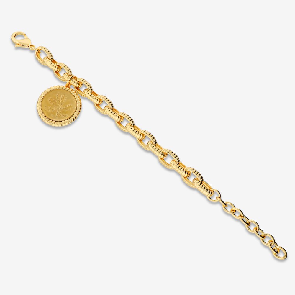Italian Status Link Genuine Lire Coin Charm Bracelet