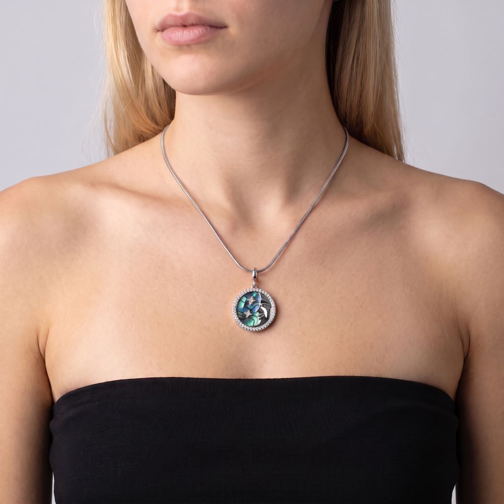 Italian Abalone Moon And Stars Pendant/Enhancer
