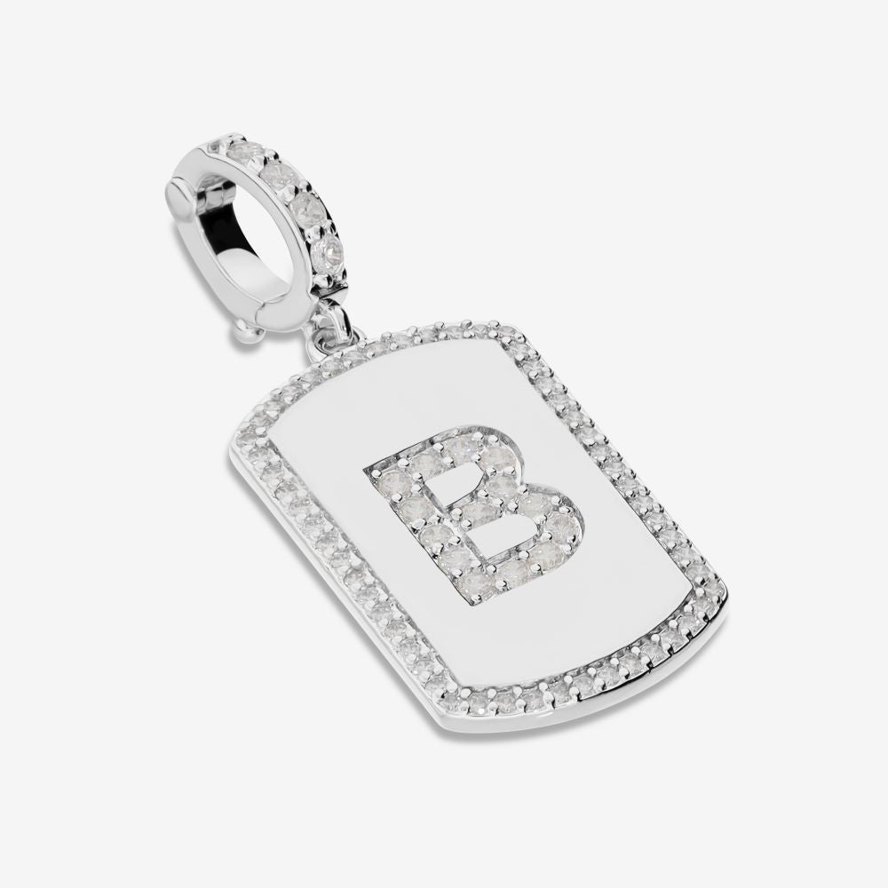 Italian Look of Diamonds Tag Style Initial Enhancer, White