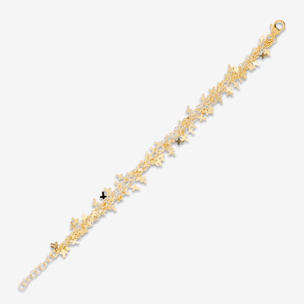 Italian Handmade Triple Strand Petite Cross Bracelet