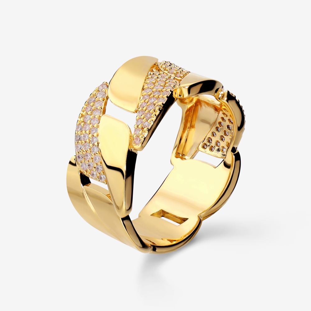 Italian Pave Swirl Band Ring