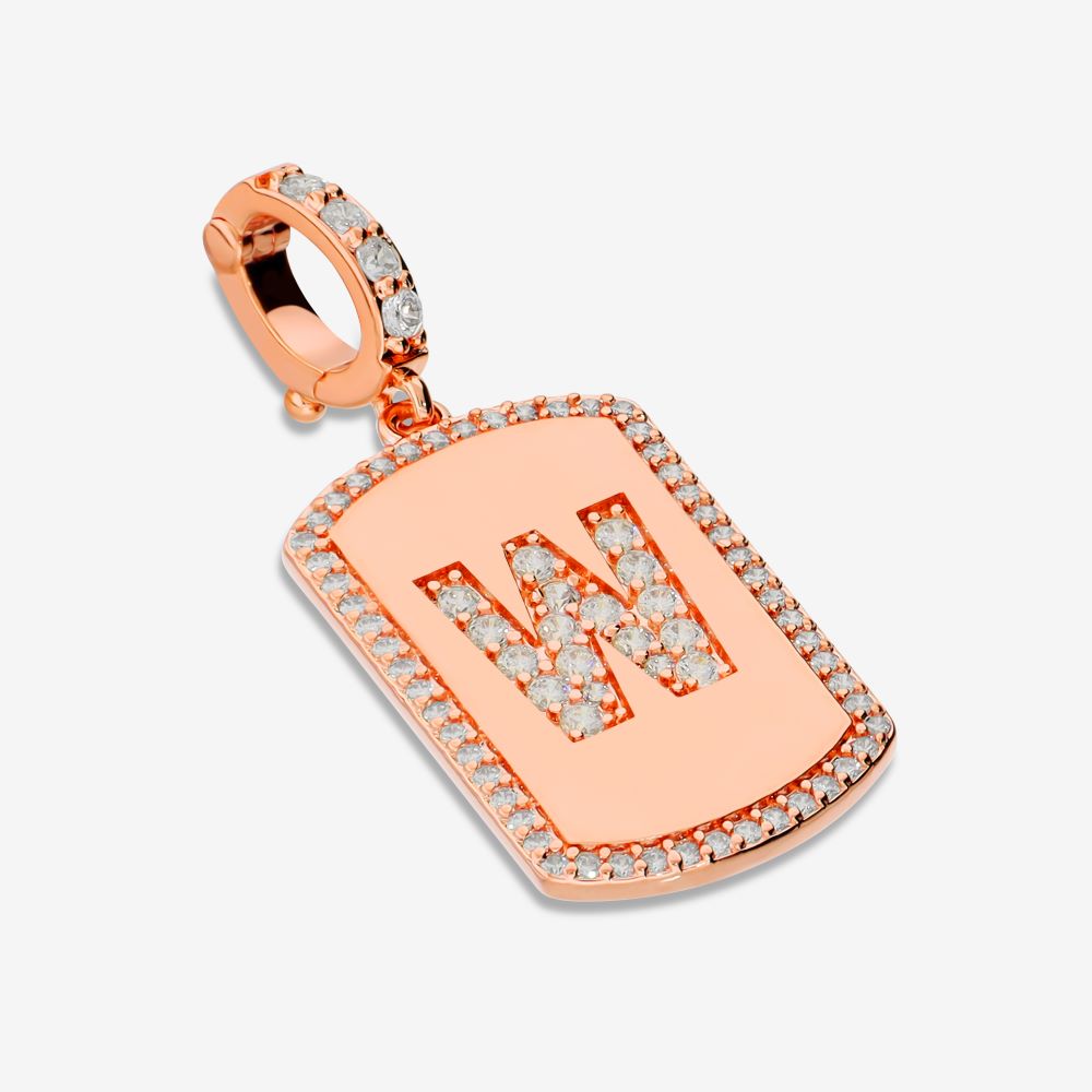 Italian Look of Diamonds Tag Style Initial Enhancer, Rose