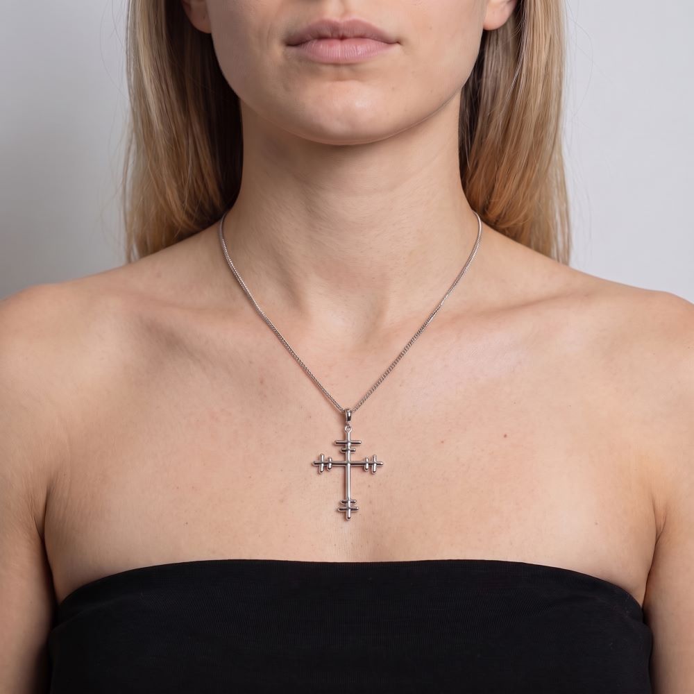 Italian Double Bar Cross Pendant/Enhancer