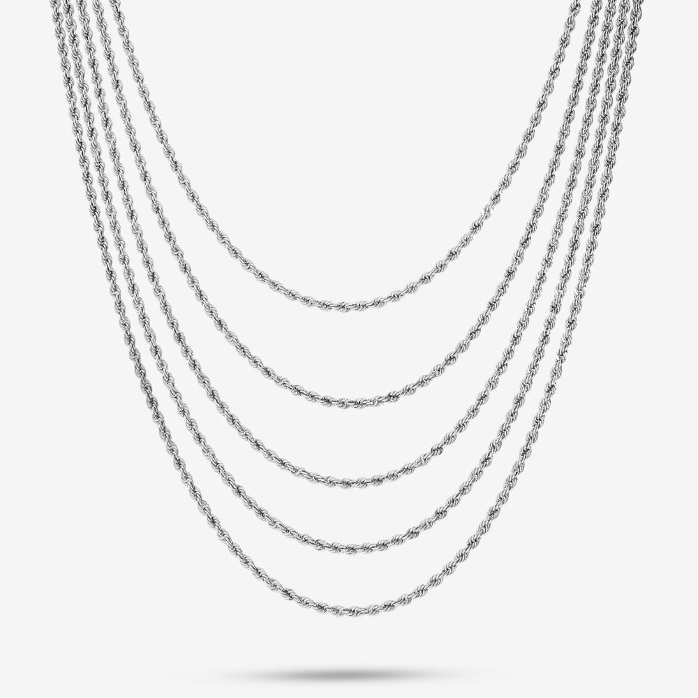 Italian Sterling Silver 5 Strand Rope Necklace