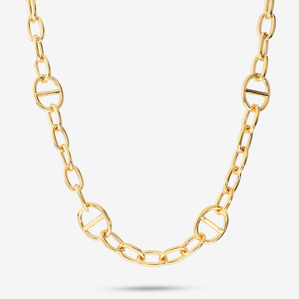 Italian Touch Of Couture Marine And Oval Link Necklace