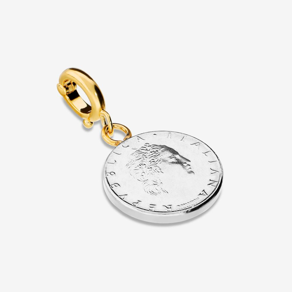 Italian Authentic 50 Lire Mini Coin Pendant/Enhancer