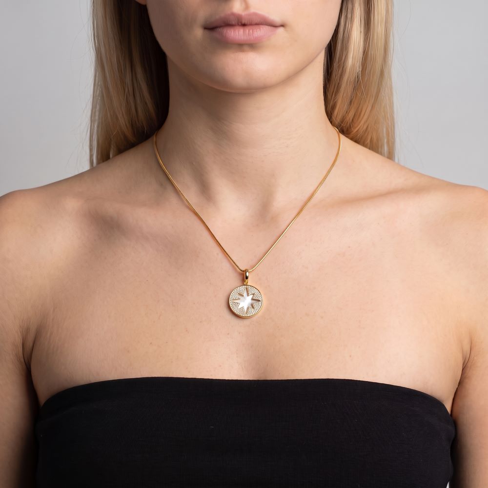 Italian North Star Mother of Pearl and Pave Enhancer