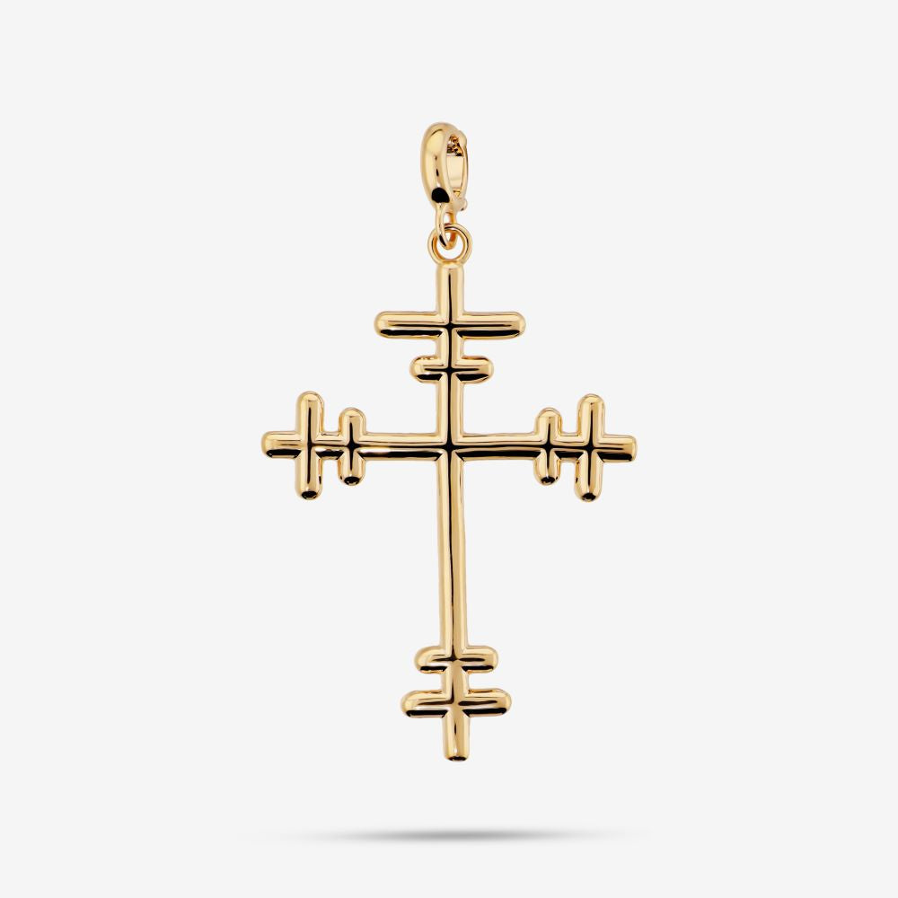 Italian Double Bar Cross Pendant/Enhancer