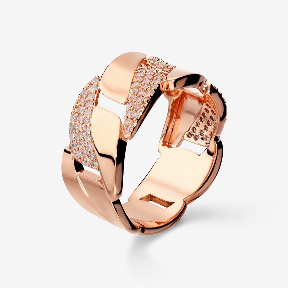 Italian Pave Swirl Band Ring