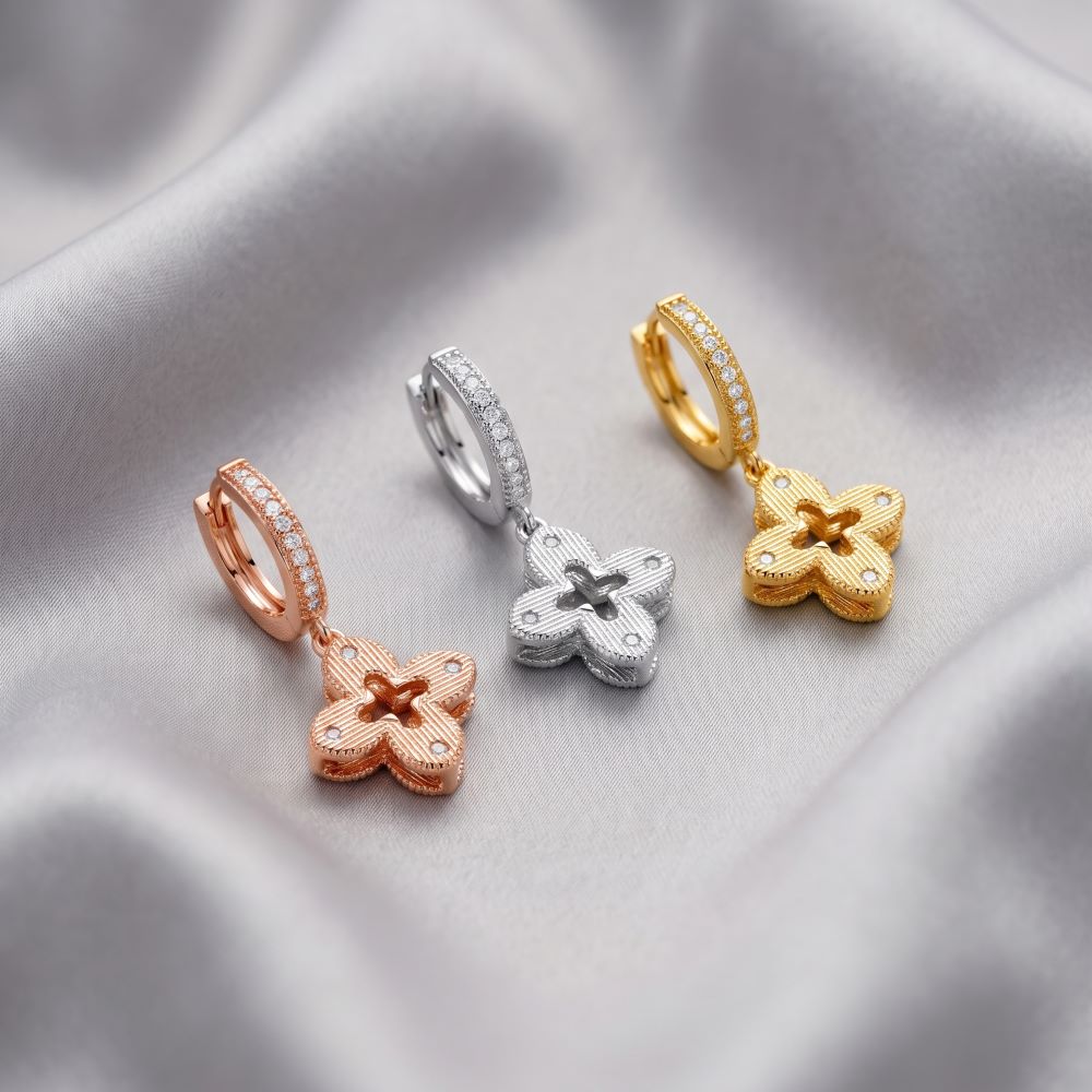 Italian Couture Inspired Flower Earrings