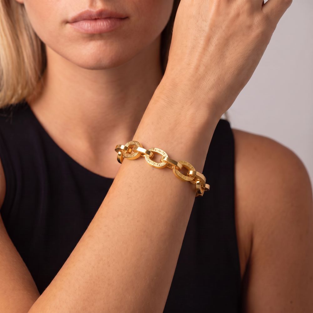 Italian Handmade Couture Inspired Bold Greek Key Bracelet