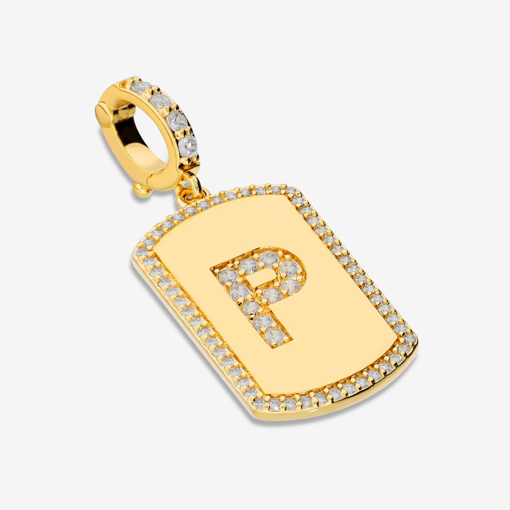 Italian Look of Diamonds Tag Style Initial Enhancer, Yellow