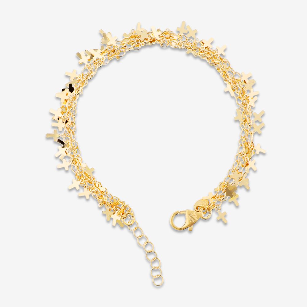 Italian Handmade Triple Strand Petite Cross Bracelet
