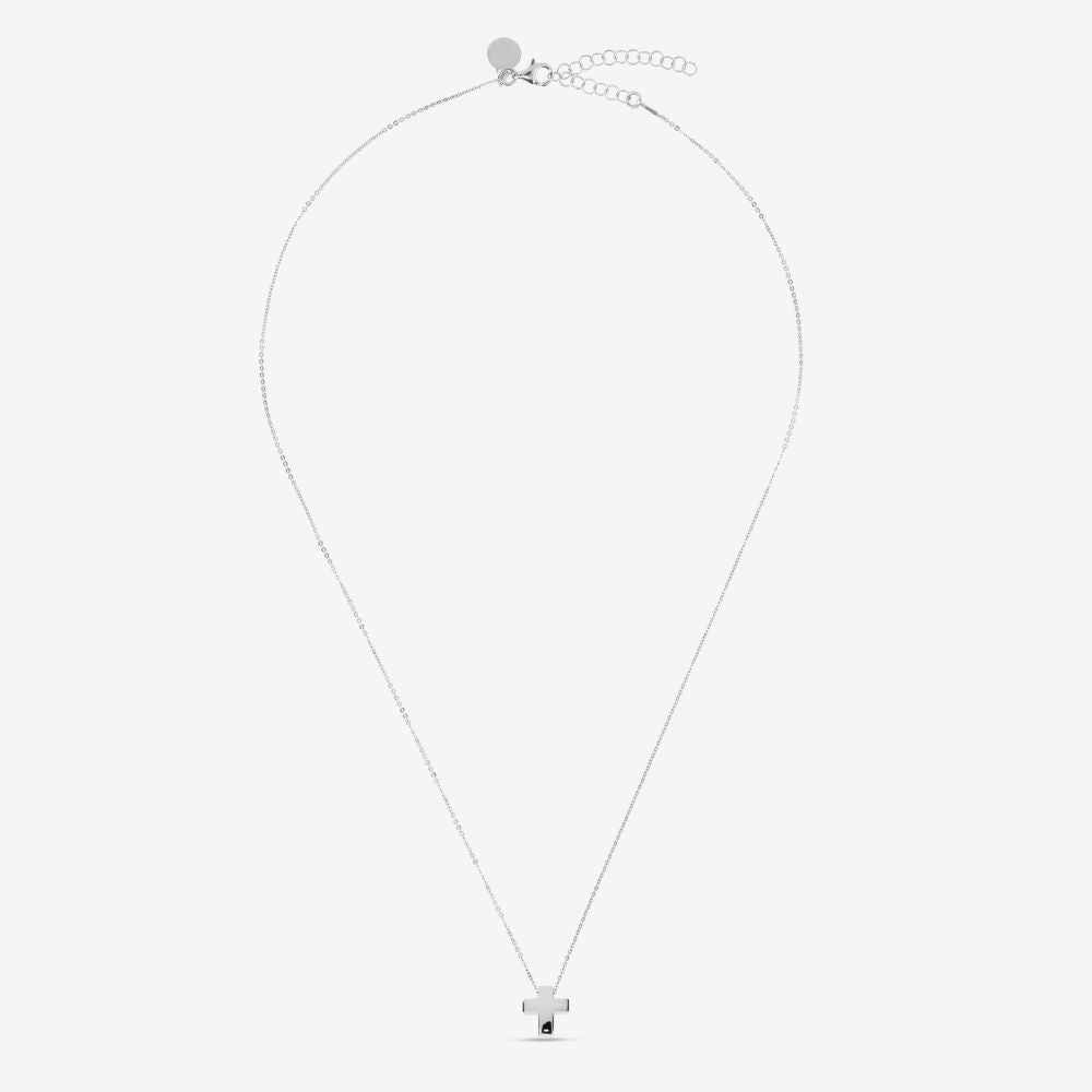 Italian Petite Cross Sterling Silver Necklace