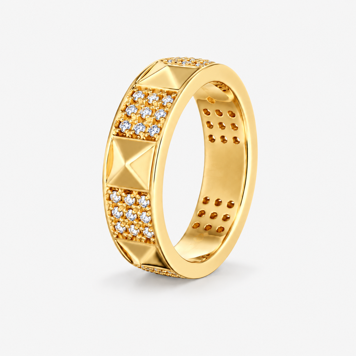 Italian Couture Inspired Pyramid Pave' Ring