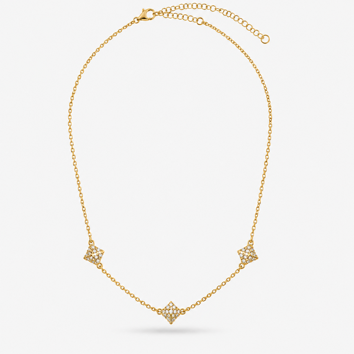 Italian Couture Inspired Pave' Triple Pyramid Necklace