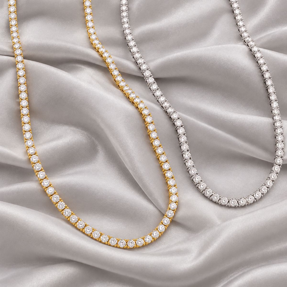 Italian Look Of Fine Tennis Necklace