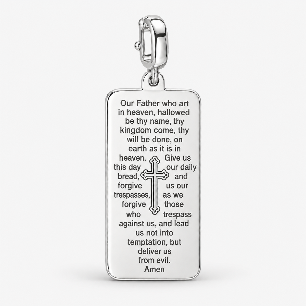 Italian Tag Style Prayer Engraved Enhancer