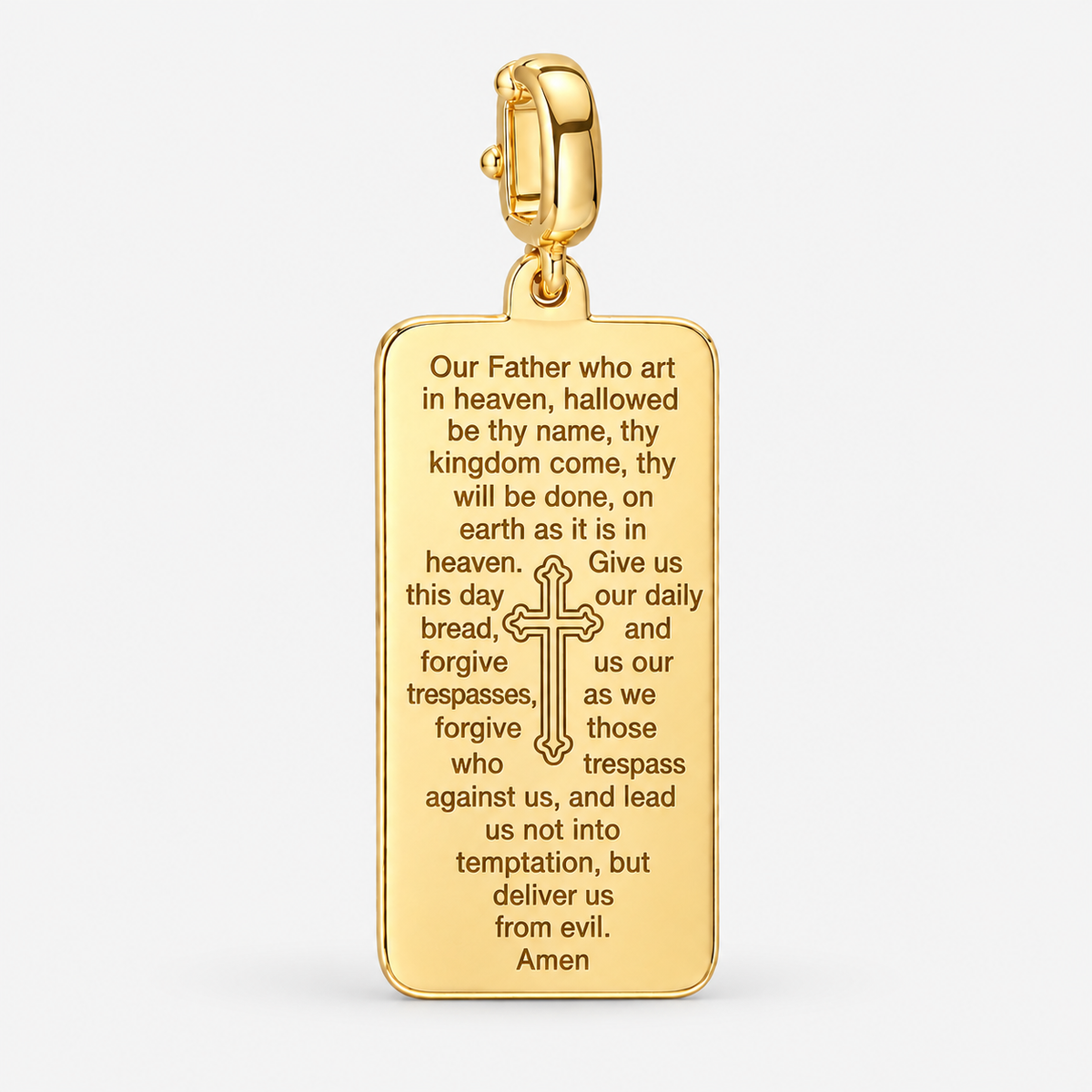 Italian Tag Style Prayer Engraved Enhancer